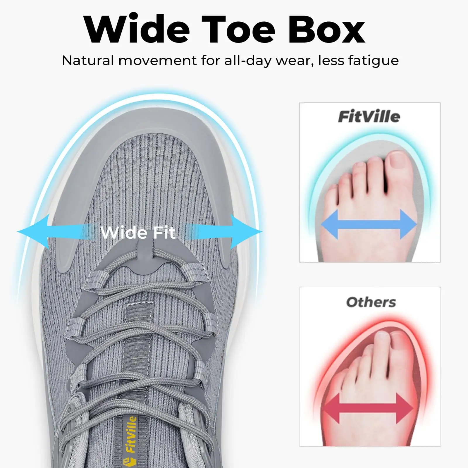 FitVille Mens Wide Walking Sneakers Orthopedic Running Shoes With Arch Support Outdoor Sports Shoes For Swollen Feet