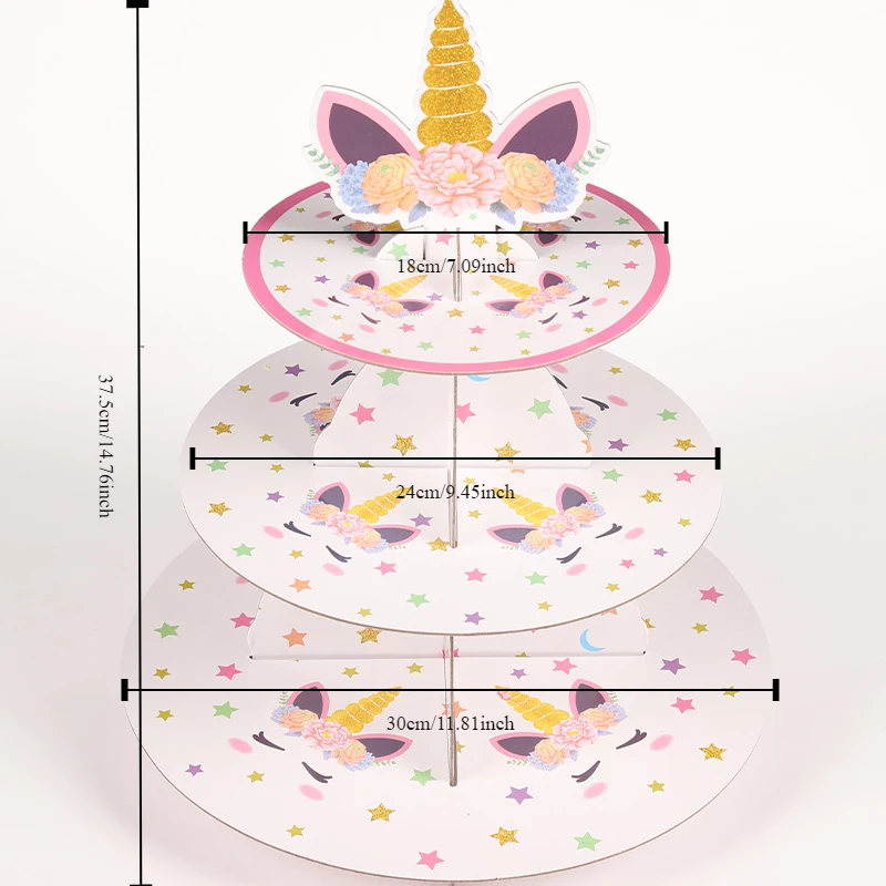 Wedding birthday party supplies Paper unicorn-themed cake stand