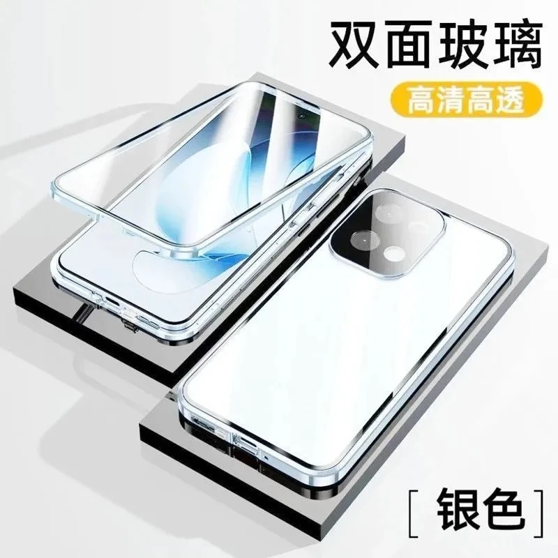 

360 Full Protection Magnetic Case For Xiaomi POCO X8 Pro Max 5G Double Sided Metal Frame Tempered Glass Shockproof Cover