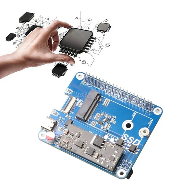 MPS2242-POE A For Raspberry Pi 5 PCIE To NVME SSD 2242 HAT With POE Power 5V 4.5A Support 2242/2230-ABIU