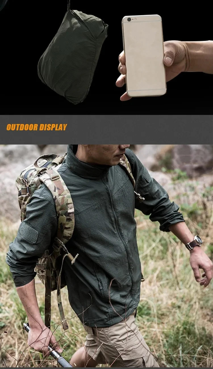 Lightweight Waterproof Tacticals Jacket Men's Summer Breathable Thin Hoody Raincoat Hunting Portable Windbreaker Skin Jackets 20 S9b34883824724981a5d51f85b941725b3