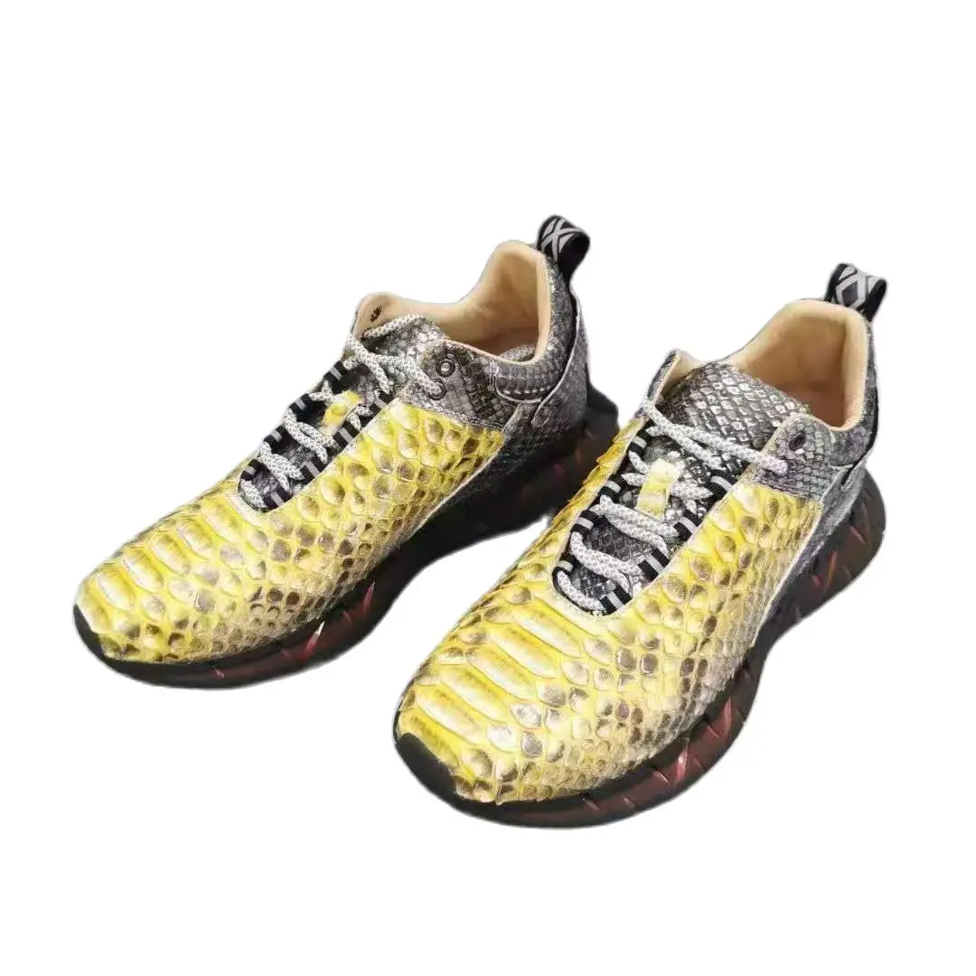 BATMO 2022 new arrival Fashion snake Skin causal shoes men,male Genuine leather shoes 016