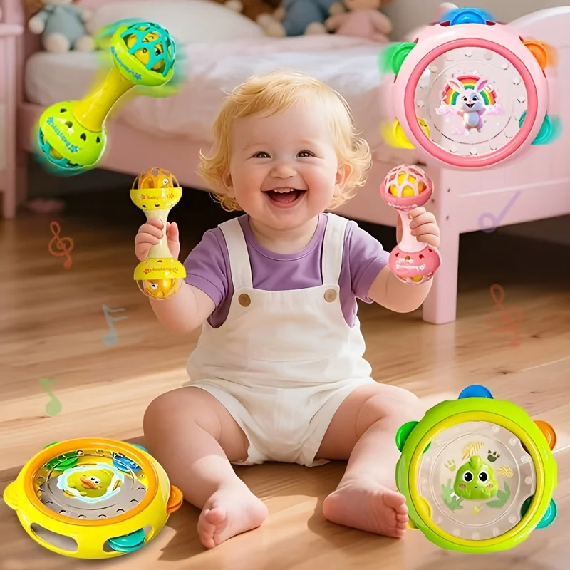 Set di 2 tamburi per bambini che fanno suoni quando lo stress, perfetti come regalo per Natale, Capodanno e Ringraziamento