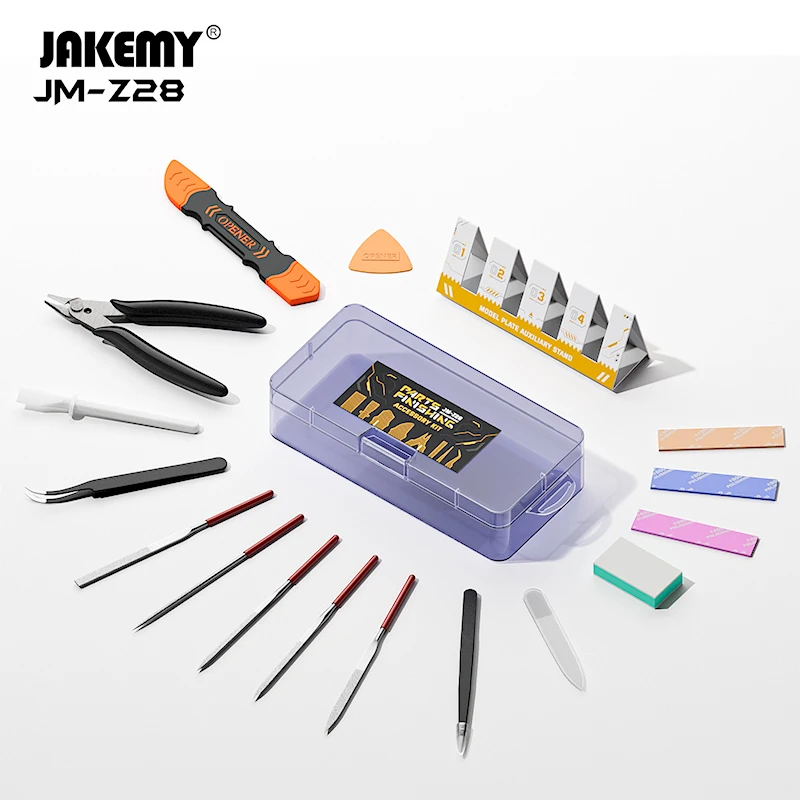 JAKEMY 3D Printing Models Tools DIY Accessories Kit with Hand Operated Sanding Scraping Trimming Tools