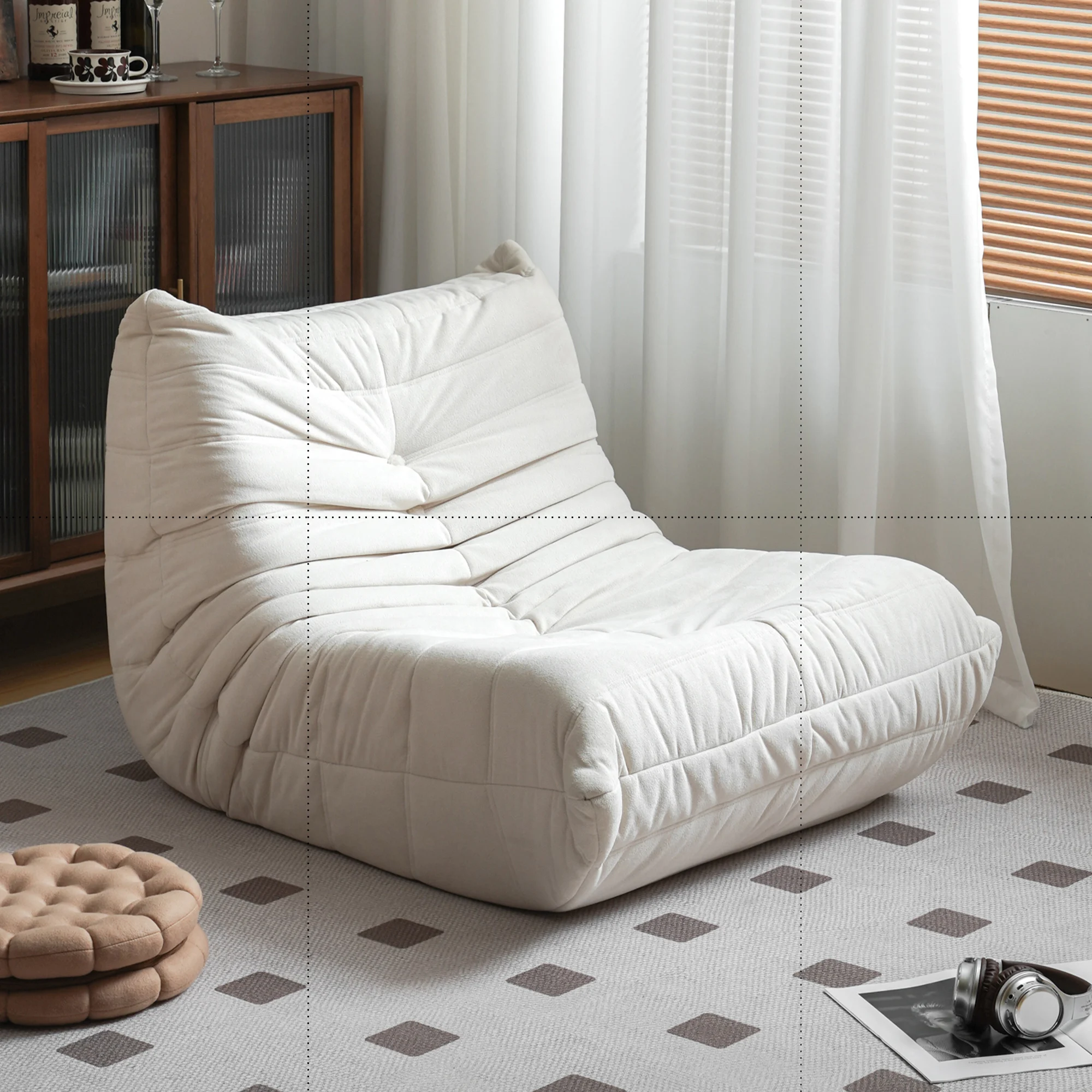 No Installation Bean Bag Chair Big Beanbag Chair for Adults Bean Bag Lounger Foam Chair for Home, Apartment, Living room or Gami