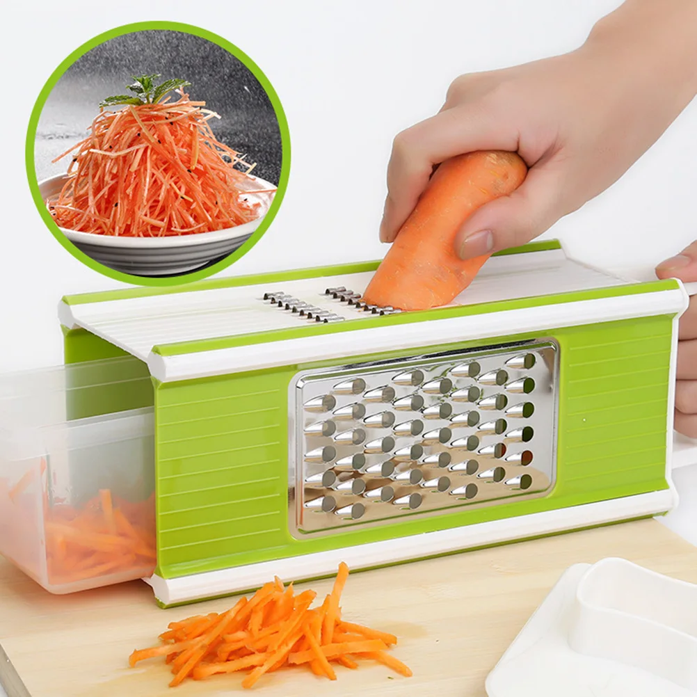 

Premium Vegetable Slicer Grater Cutter Multifunctional Manual Kitchen Tool With Storage Container Fruit Vegetable
