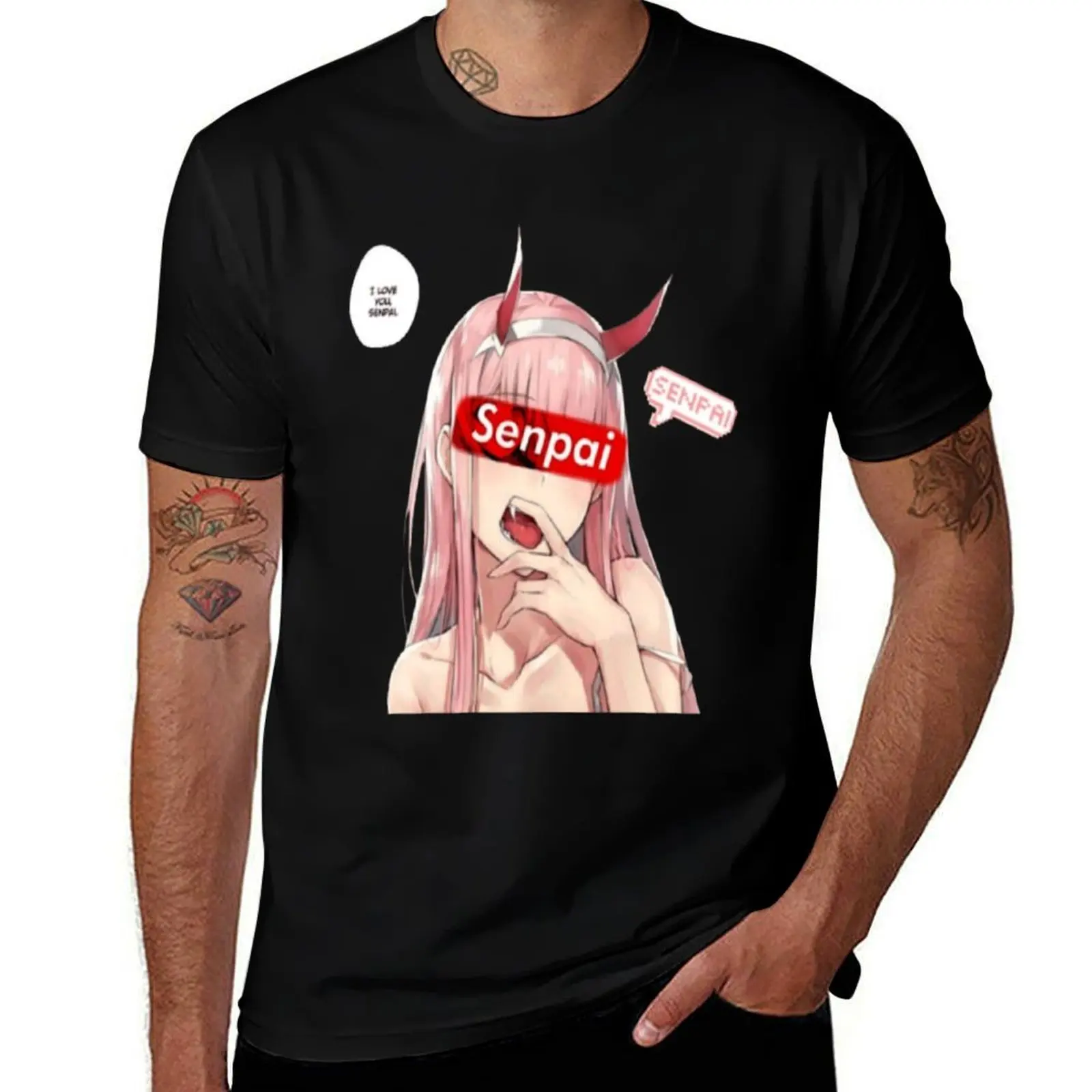 Дарлинг в Франxx | Футболка с аниме Zero Two, одежда на день Святого Валентина, быстросохнущая футболка с таможенным дизайном, мужская футболка с товарами в стиле аниме Дарлинг в Франxx | Футболка с аниме Zero Two, одежда на день Святого Валентина, быстросохнущая футболка с таможенным дизайном, мужская футболка с товарами в стиле аниме