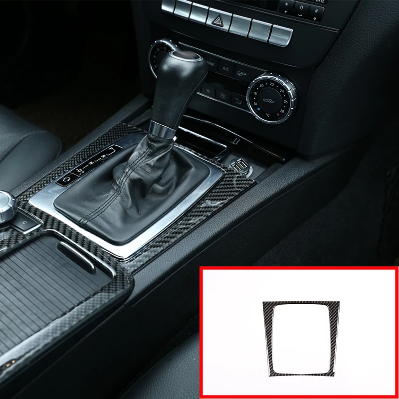 Soft Carbon Fiber For Mercedes Benz C Class W204 C180 C200 C260 2007-2013 Car Accessories Gear Shift Decoration Frame Sticker