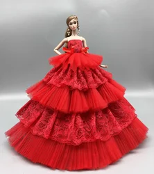 Doll Sequined Luxury Dresses Formal Wear Tutu Dress For 29CM Princess 1/6 Doll Bridal Tulle Candy Color Wedding Dresses Clothing