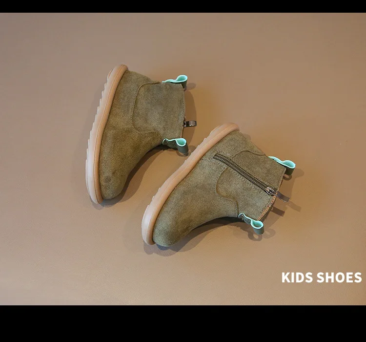 Herbst-Winter Baby Jungen Mädchen Stiefel Oxford Wildleder Kinder Freizeitschuhe Outdoor Rutschfeste Babyschuhe Plüsch Kinder Knöchelstiefel – Detail 14