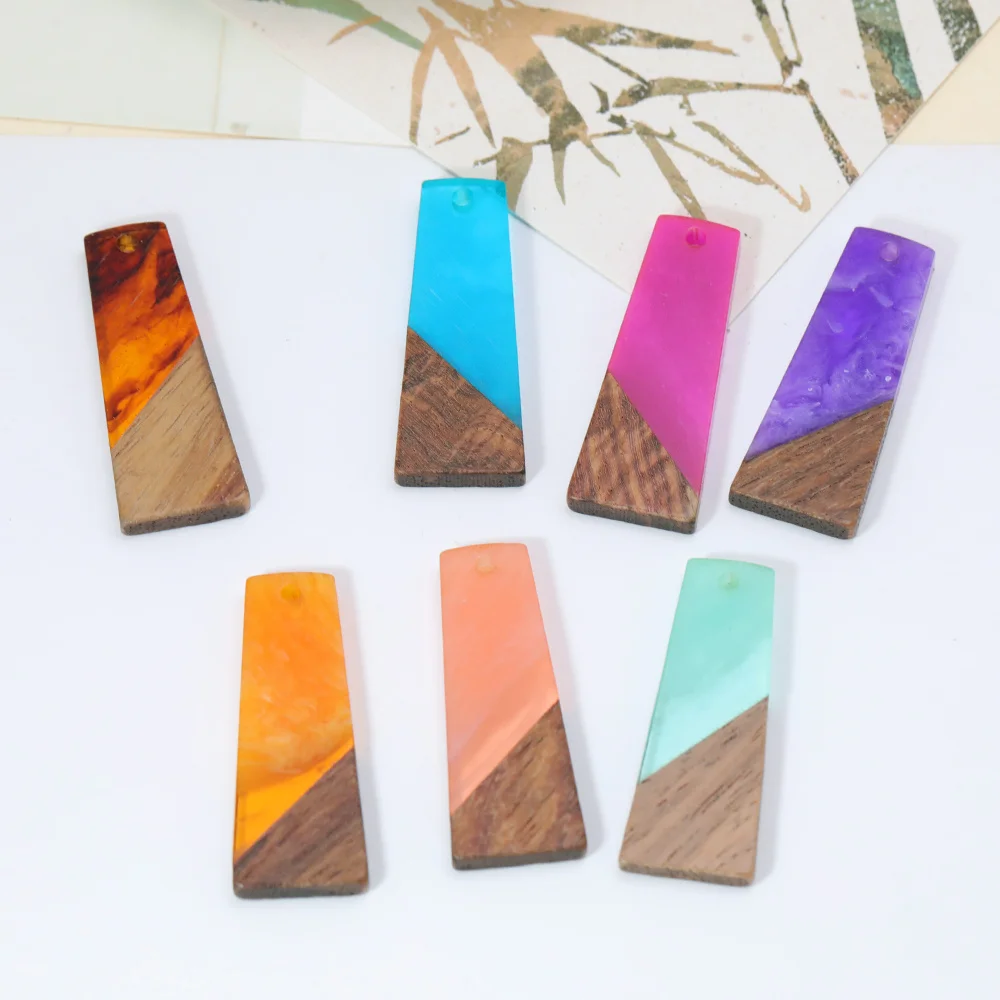 

Сердечный дизайн 50 шт. 15*38 мм фурнитура для сережек/ручная работа/подвески/изготовление своими руками/натуральное дерево и смола/ювелирные аксессуары # 18476