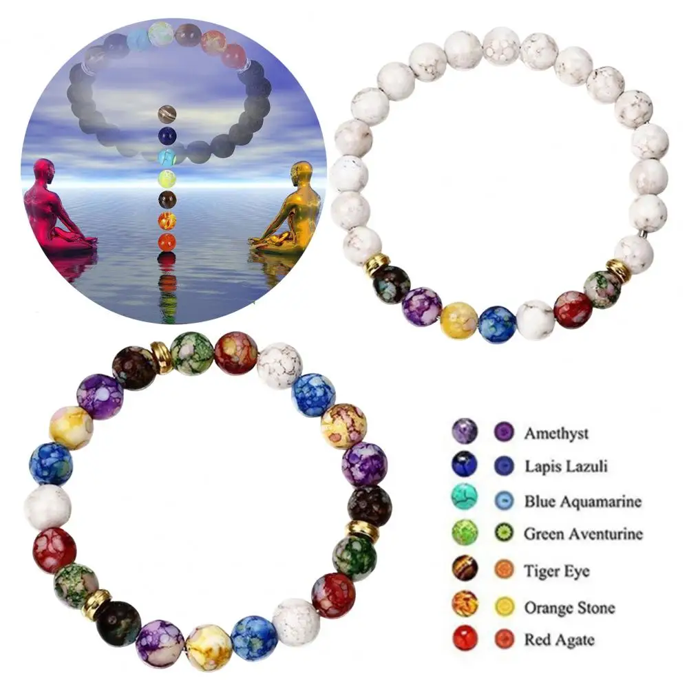 Energy Bracelet Novelty Lightweight Beads Bracelet Faux Volcanic Agate Stone Energy Bangle Fashion Charm for Daily Life