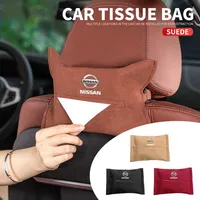 Car Leather Tissue Box Storage Bag Interior Accessories For Nissan Qashqai Juke Tiida X-trail 350Z Rogue Murano Sunny Altima