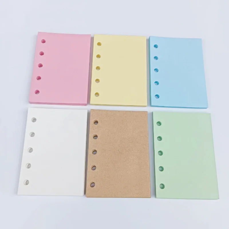 M5 5 Holes 50Shhets Colorful Loose Leaf Notebook Refill Spiral Binder Inner Page To Do Line Dot Grid Inside Paper Stationery