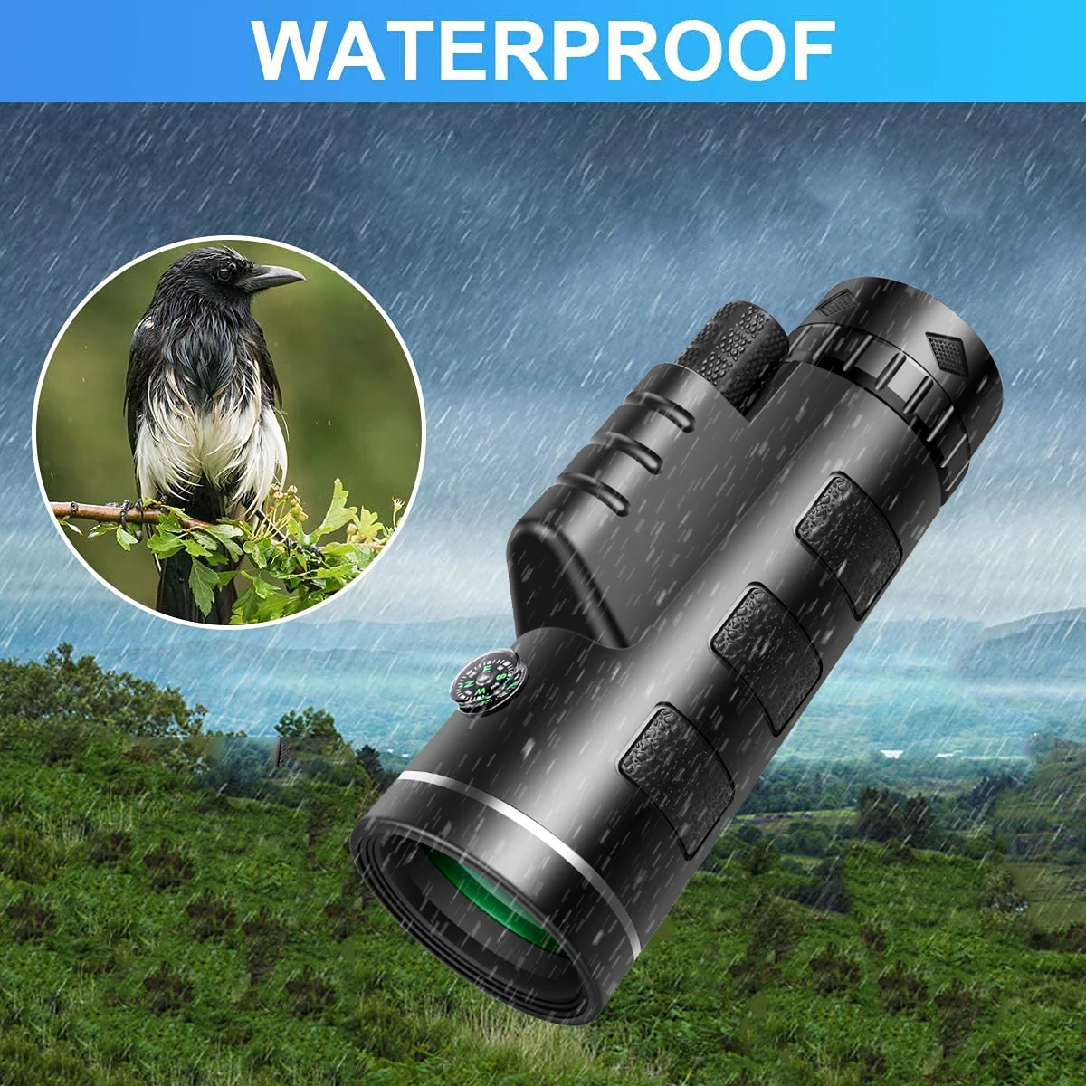 40X60 Powerful Monocular High Definition Zoom Night Vision Telescope Binoculars with SmartPhone Holder For Hunting Camping Tool