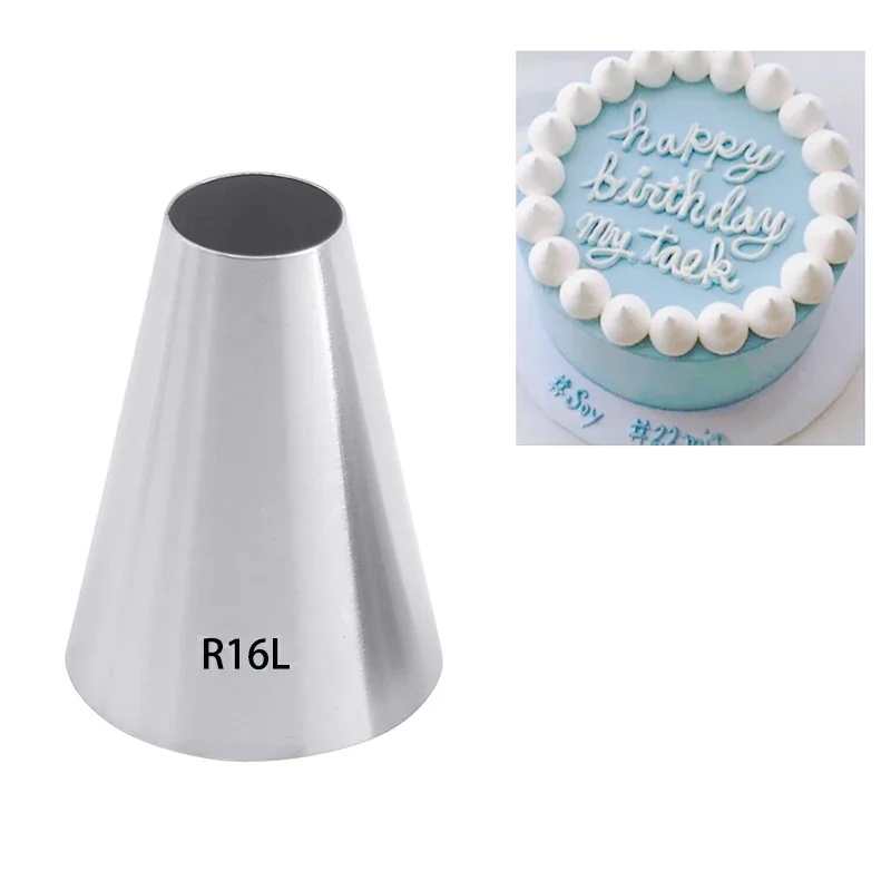 

#R16L Round Piping Nozzles Pastry Tips Stainless Steel Cake Cream Decorating Baking Tool DIY Macaroon Cupcake Cookie Icing Tips