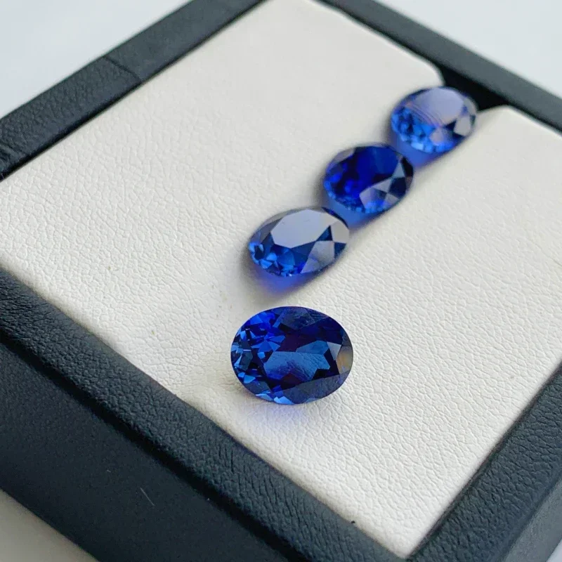 

Royal Blue Oval Cut Lab Grown Sapphire Multiple Cutting DIY Jewelry Production Main Materials Selectable AGL Certificate