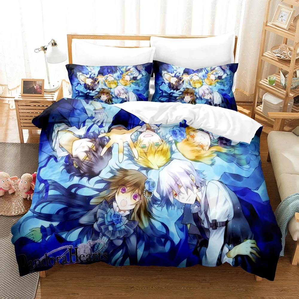 3D Print Anime Pandora Hearts Bedding Set,Duvet Cover Bed Set Quilt Cover Pillowcase,King Queen Twin Size Boys Girls Adults