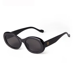Retro Black Oval Sunglasses for Women Men Designer Sunglasses Vintage Tortoise Shell Round Sun Glasses UV400 Gafas De Sol Mujer