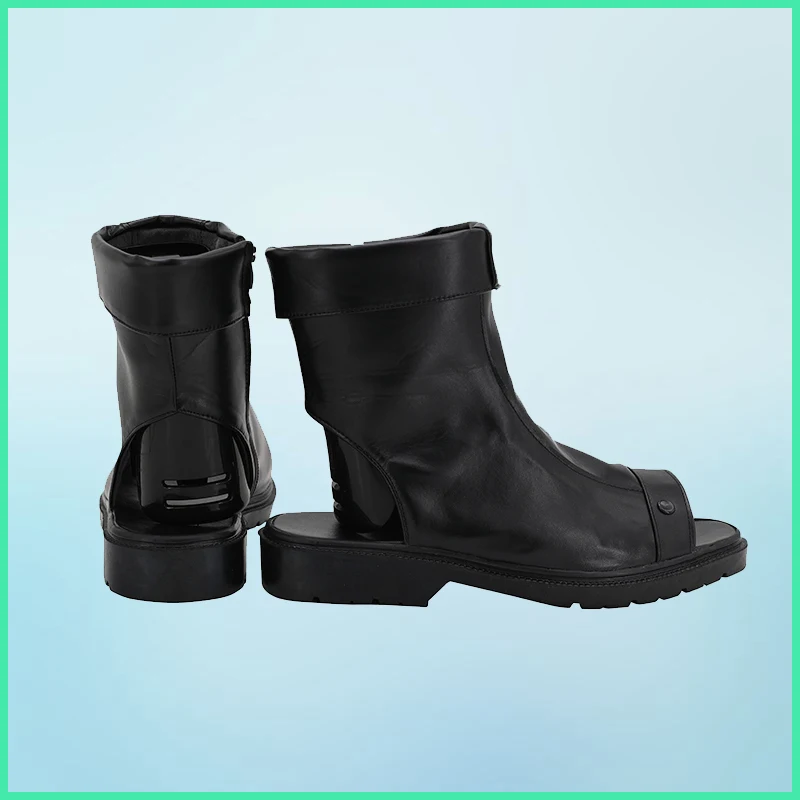 JP 애니메이션 Hatake Kakashi 코스프레 의상 블랙 수제 인조 가죽 신발