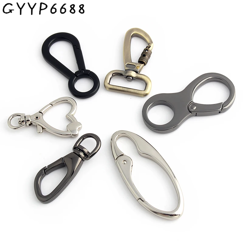 5-20-100PCS Adjustable Metal Spring Hook Hanger For DIY KeyChain Bags Strap Shoulder Dog Swivel Clasp Lobster Ring Accessories