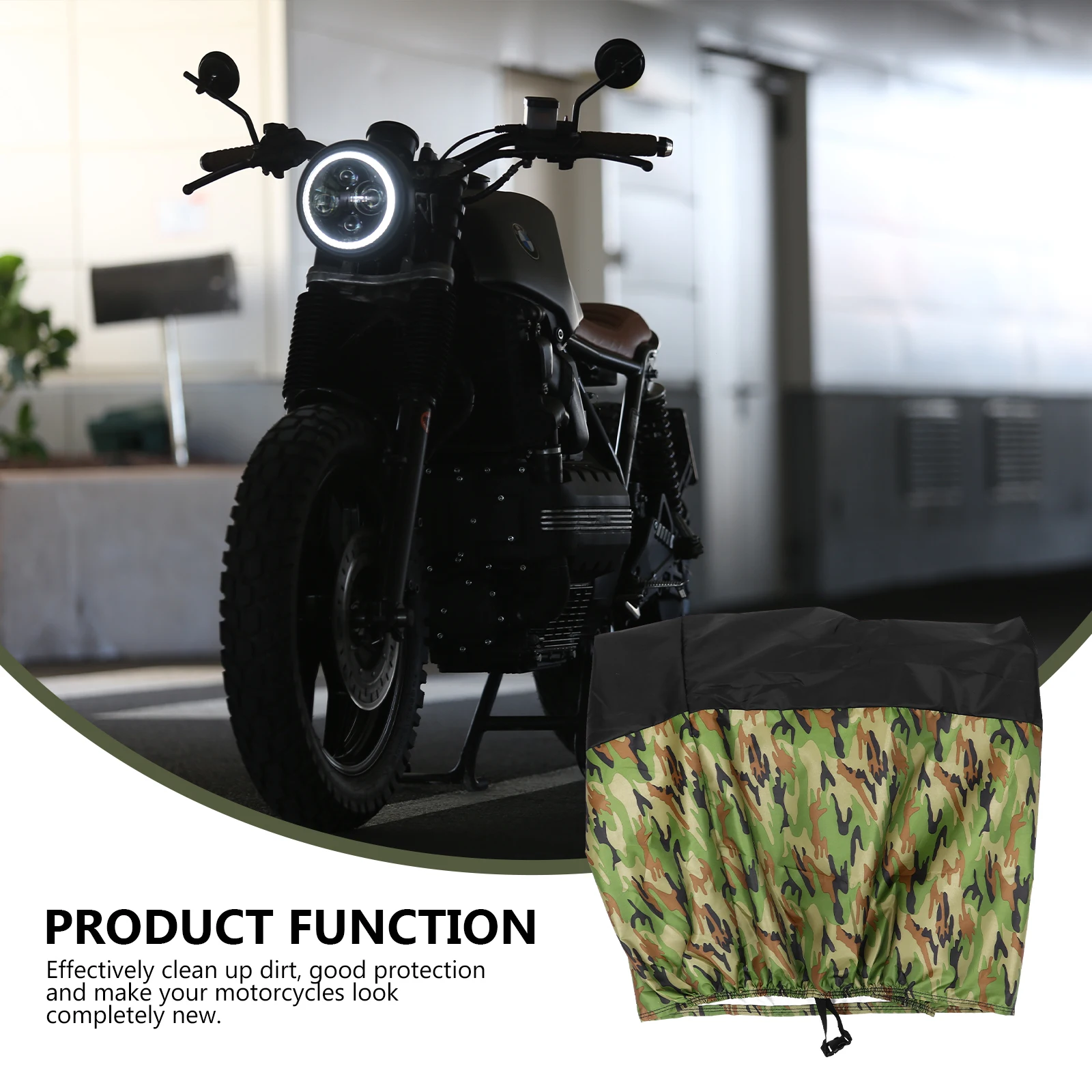 

Motorcycle Cover Waterproof Dustproof Breathable Silk Polyester Outdoor Shelter Protects UV Rain Dirt Bike Reusable