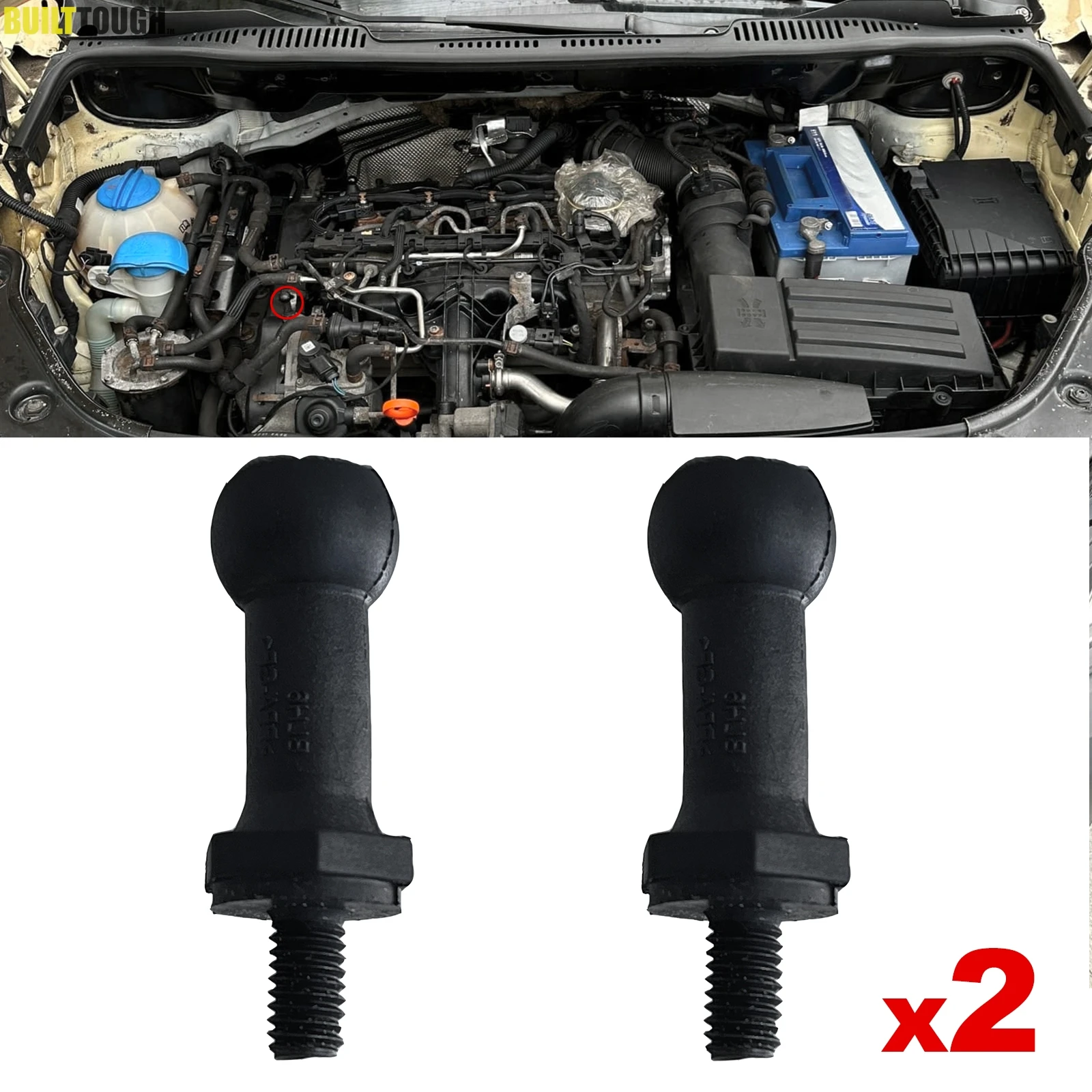 2PCS For VW Jetta Golf CC Beetle Caddy Passat Tiguan Touareg Eos Front Engine Cover Ball Mounting Bolt 03L103164