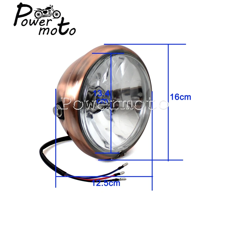 Motorcycle 12V 55W Old School Brown Headlight Glass Headlamp Vintage Running Light For Harley Chopper Bobber Cafe Racer Cruisers - Image 2