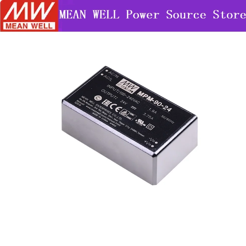 MEAN WELL  MPM-90 MPM-90-12 MPM-90-15 MPM-90-24 MPM-90-48 90W AC-DC High Reliable PCB-Mount Green Medical Power Module