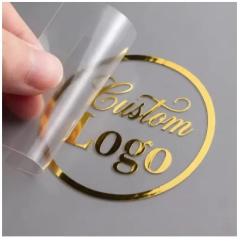 Custom 3D Gold Transfer Sticker Silver Metal Logo DTF print Perfume bottle Label Shine Embossed Brand Decal Self-adhesive relief