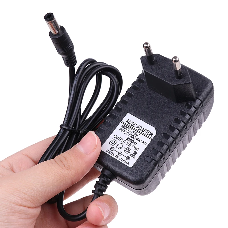 15V 2A AC 100V-240V Converter Adapter DC 15V 2A 2000mA Power Supply EU US Plug 5.5mm X 2.1-2.5mm