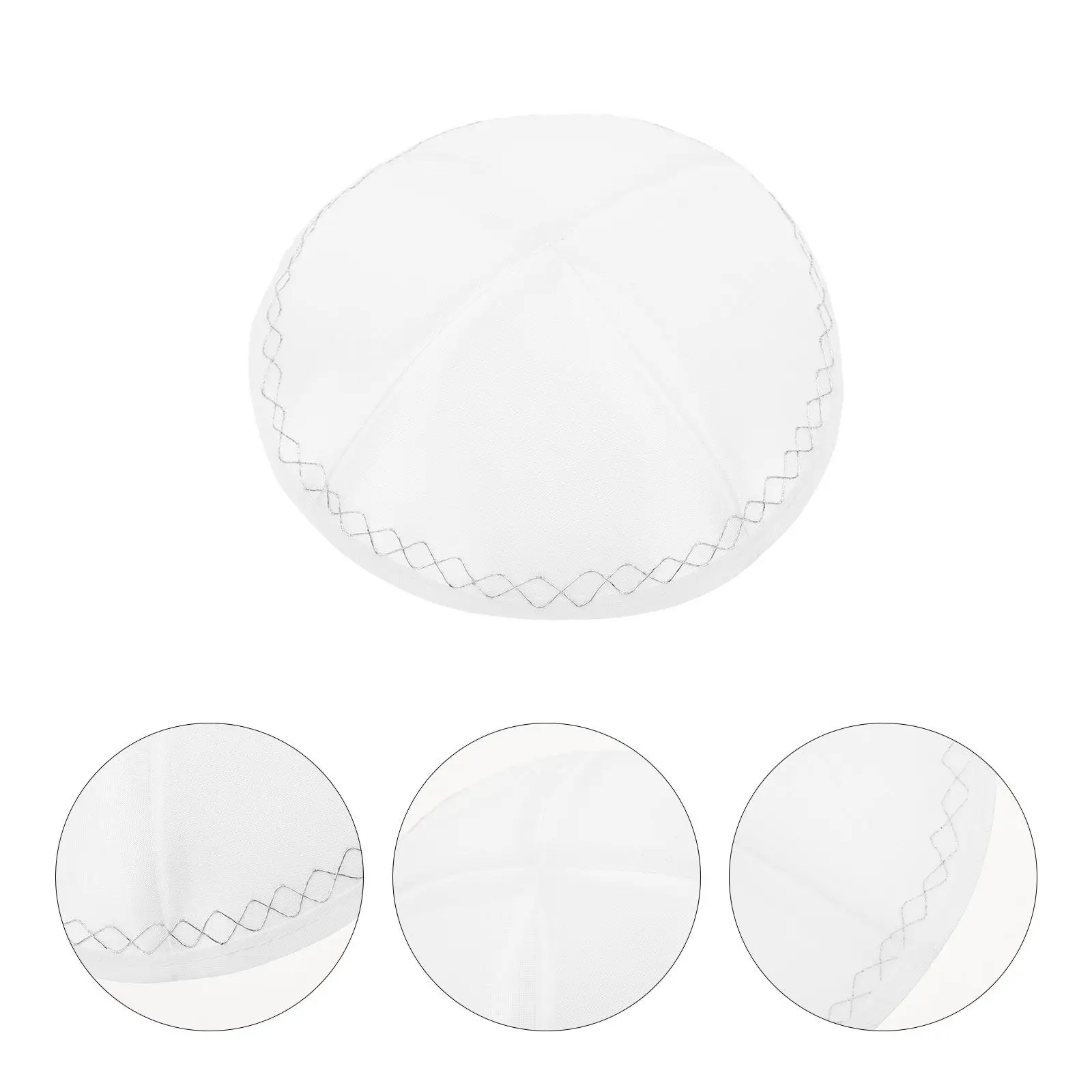 

Белая плоская кипа (кепка) для молитв, еврейская религиозная шапочка для взрослых, портативная, для свадьбы, шаббата, митвы, для подростков