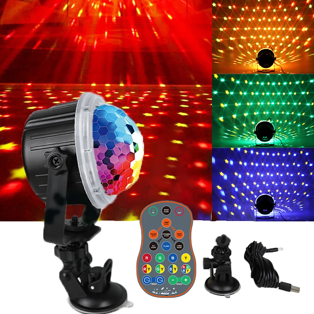 

LED Disco Ball Lights Starry Party Stage Lights Wedding Party Voice Controlled Strobe Lights Christmas Festival Projection Light