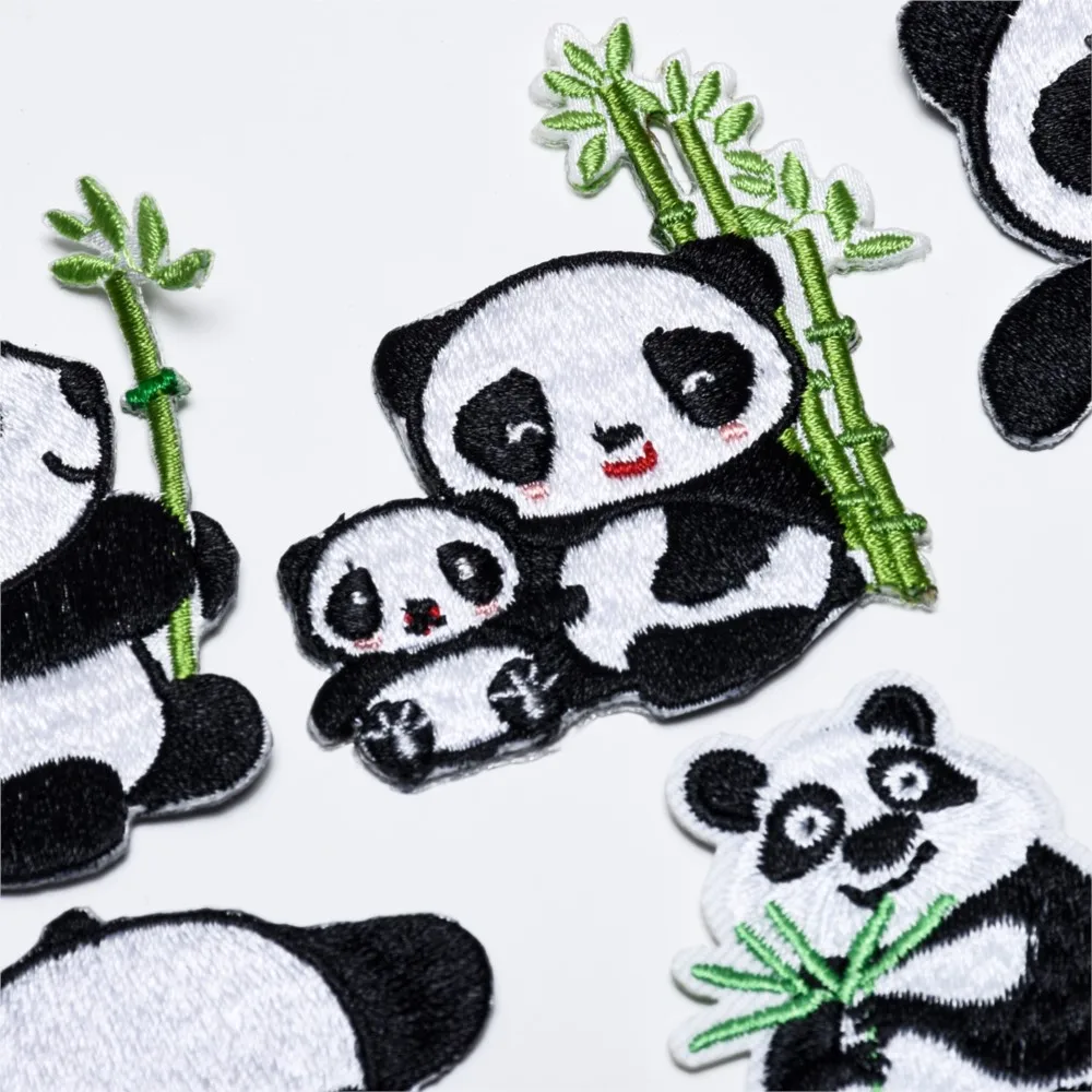 

31Pcs Cartoon cute panda Series For Ironing on Embroidered Patches For Hat Jeans Sticker Sew DIY Clothes Iron Patch Appliques