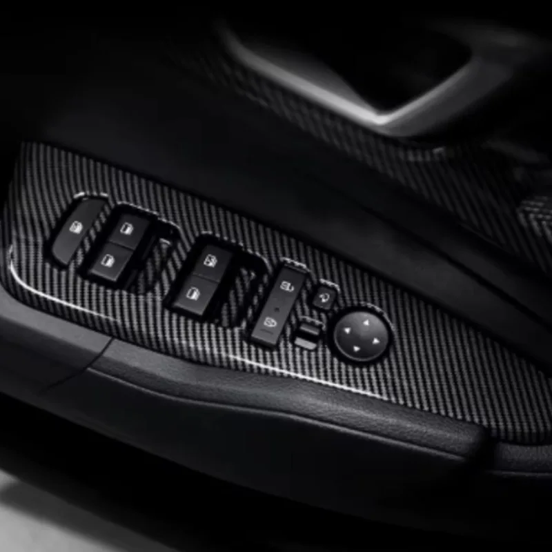 

6 шт. для 2022+ Kia Sportage, рамки оконного регулятора, оконный переключатель, панель управления, отделка из АБС-пластика, углеродное волокно, автомобильные аксессуары