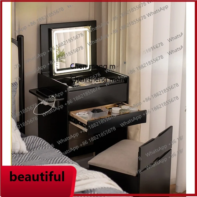 

X bedside table integrated dresser bedroom solid wood small apartment, light luxury storage makeup table