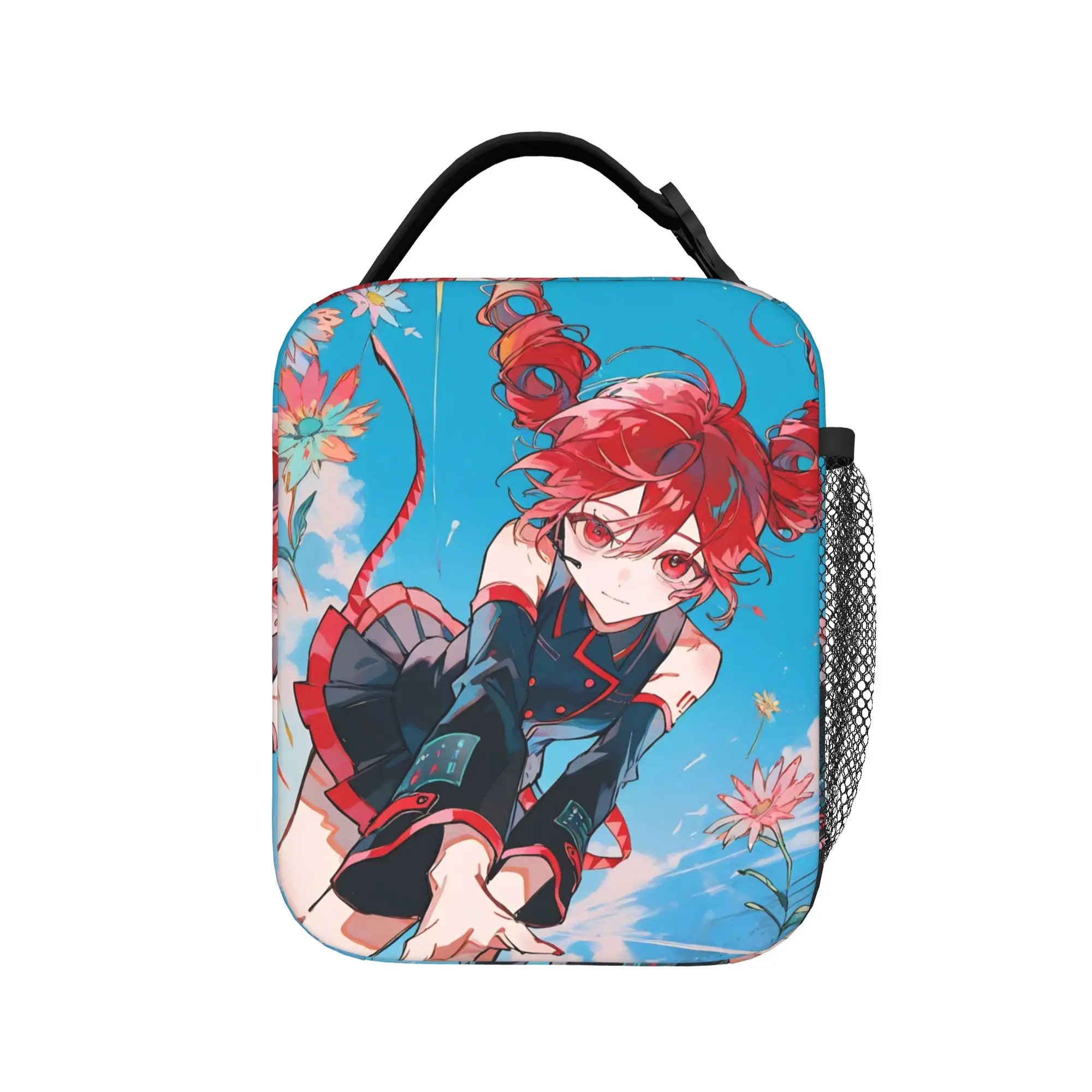 Kasane Teto Insulated Lunch Bag High Capacity Anime Vtuber Lunch Container Thermal Bag Tote Lunch Box Food Handbags