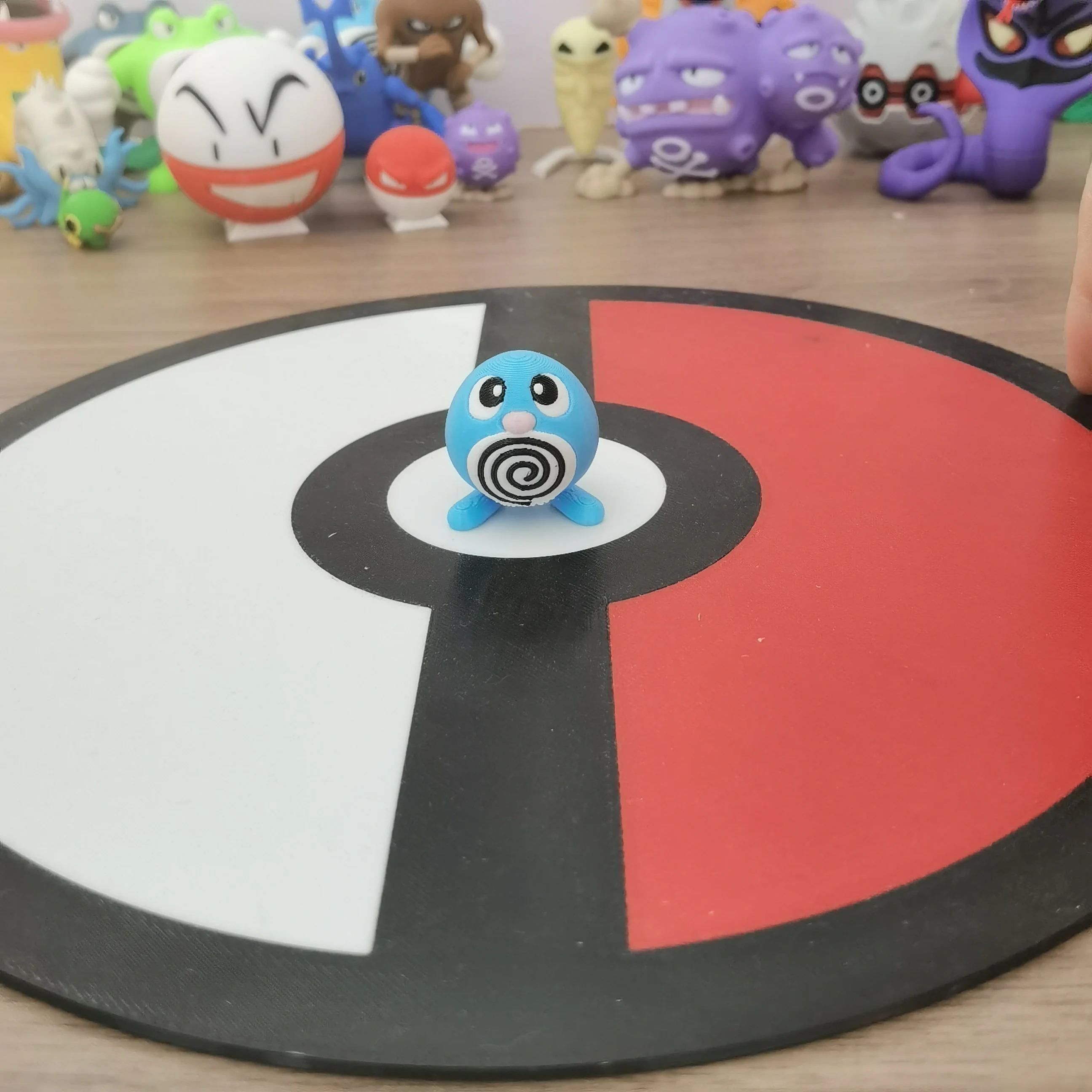 Figuras de Anime de Pokémon Poliwag Poliwhirl Poliwrath, escala 1:20, impresión 3d Diy, personaje de dibujos animados, modelo de escritorio, juguete de regalo