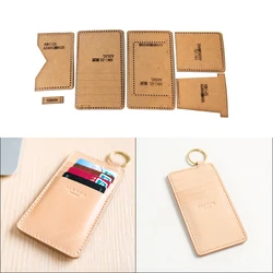 1Set DIY Leather Craft Card holder wallet template Stencil Kraft Paper Pattern 18x8cm