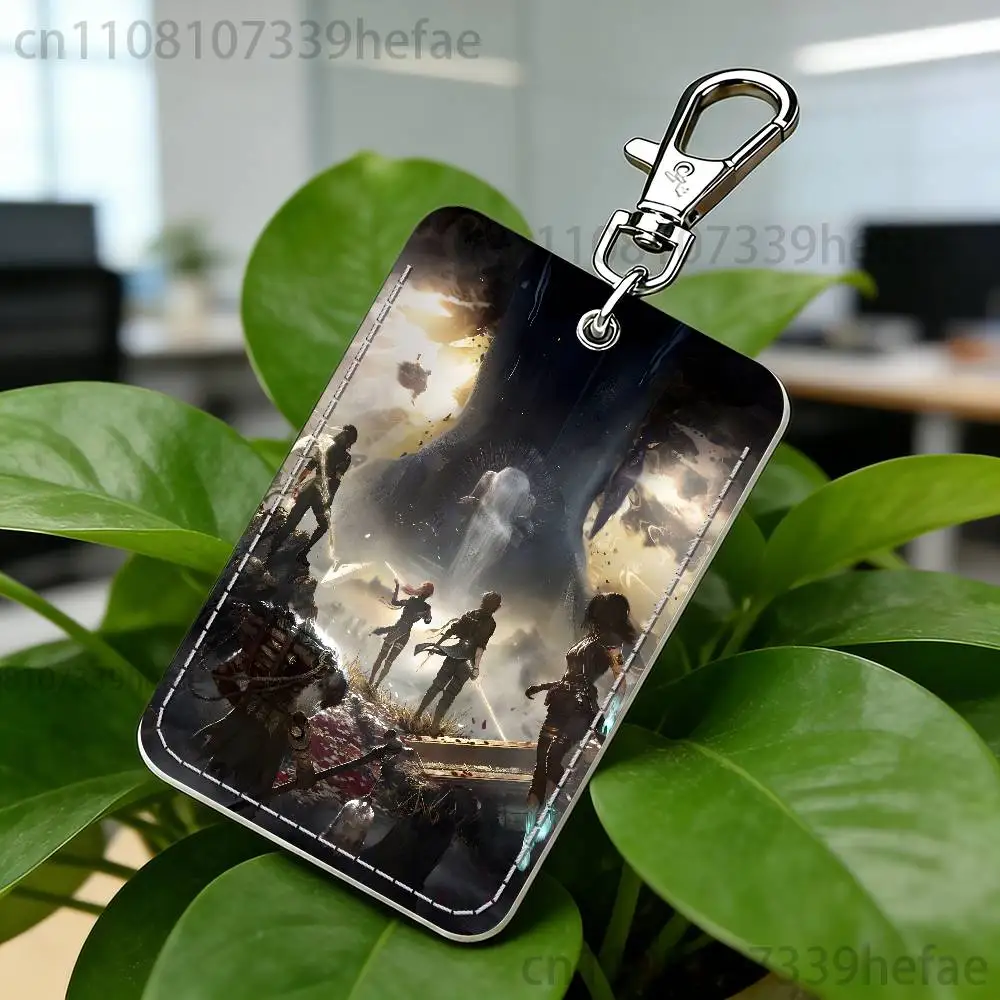 C-Clair O-Obscur Expedition 33 Rectangle Card Case Keychain Access Card Bag Key Tag Ring Leather Card Holder Key Ring Access - view 2