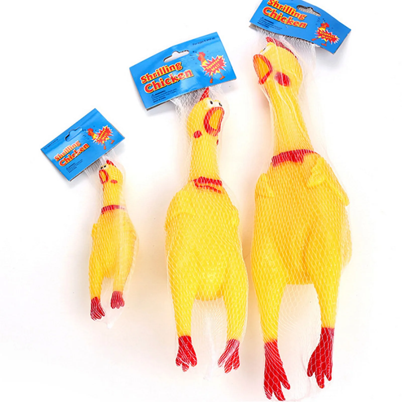 Extra Load Squawking Chicken Toy Yellow Squeeze Squeaky and Screaming Chicken for Puppy Small Medium Dogs