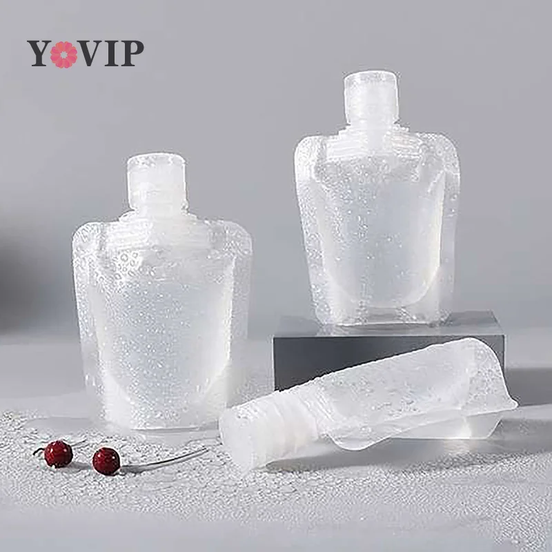 Saco de embalagem transparente Clamshell Plastic Stand Up Spout Pouch, Loção de viagem portátil Shampoo Fluid Makeup Packing Bag, 1Pc