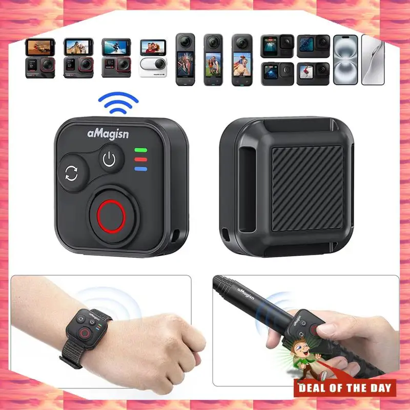 24-Hour Delivery AMAGISN Bluetooth Wireless Remote Control For Gopro Hero 13/12/10 With Wrist Strap For Sport Camera