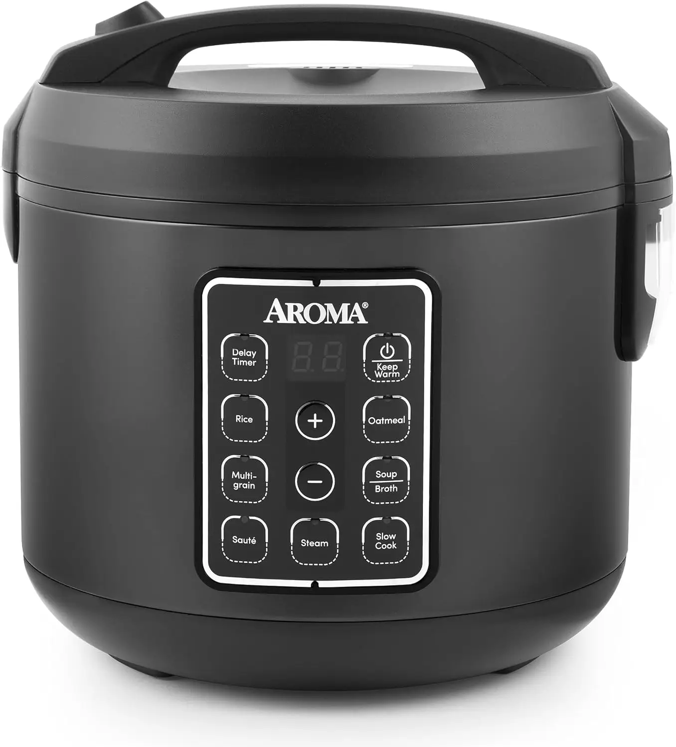 

6-Cup Digital Rice Cooker with Steamer, Slow Cooker & Auto Keep Warm, 3 Qt Black