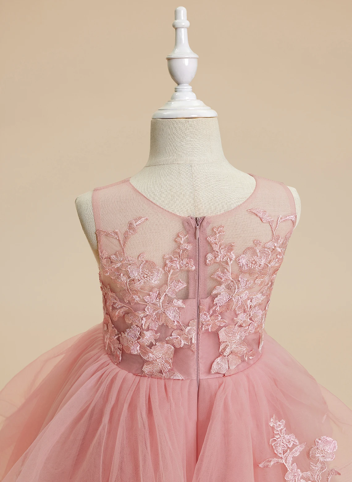 Dostosowana do podłogi sukienka dla dziewczynki z kwiatami Kwiatowa bufiasta tiulowa sukienka księżniczki Szampańska sukienka na przyjęcie Suknia ślubna dla dzieci