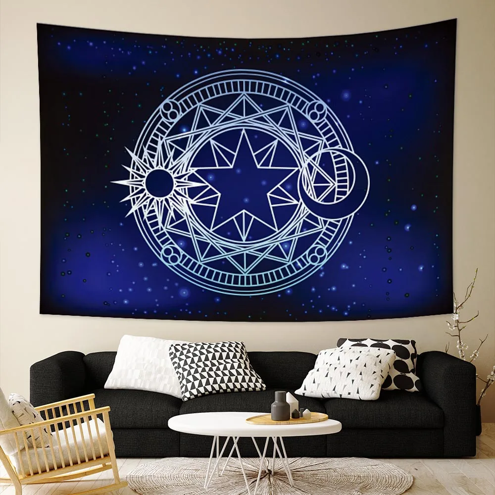 

White Black Sun and Moon Tapestry Wall Hanging 12 ConstellationTapestries Hippie Wall Rugs Dorm Decor Blanket 95X73cm