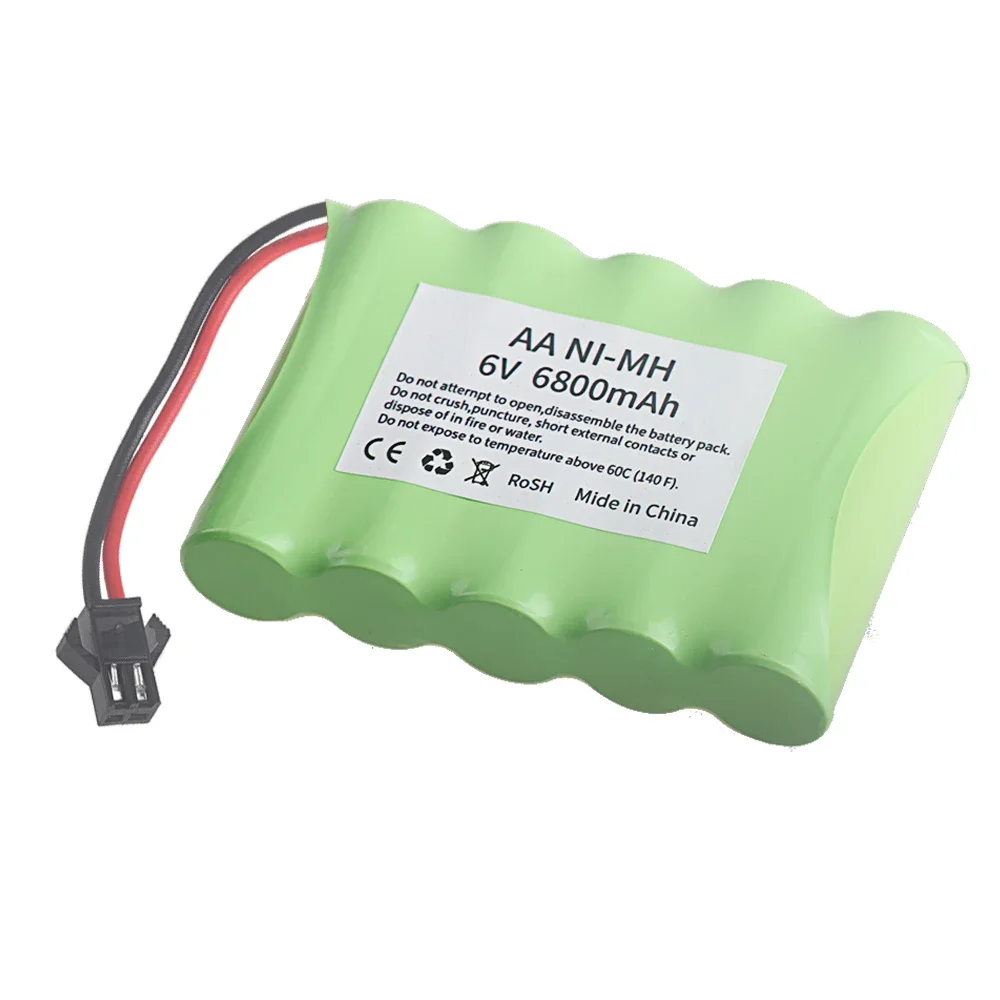 SM-2P Connector 6.8Ah 6V NiMH AA Battery Pack 6800mAh For RC Toys Cars Robots Tanks Boats, 5*Aa NI-MH 6v Rechargeable Battery