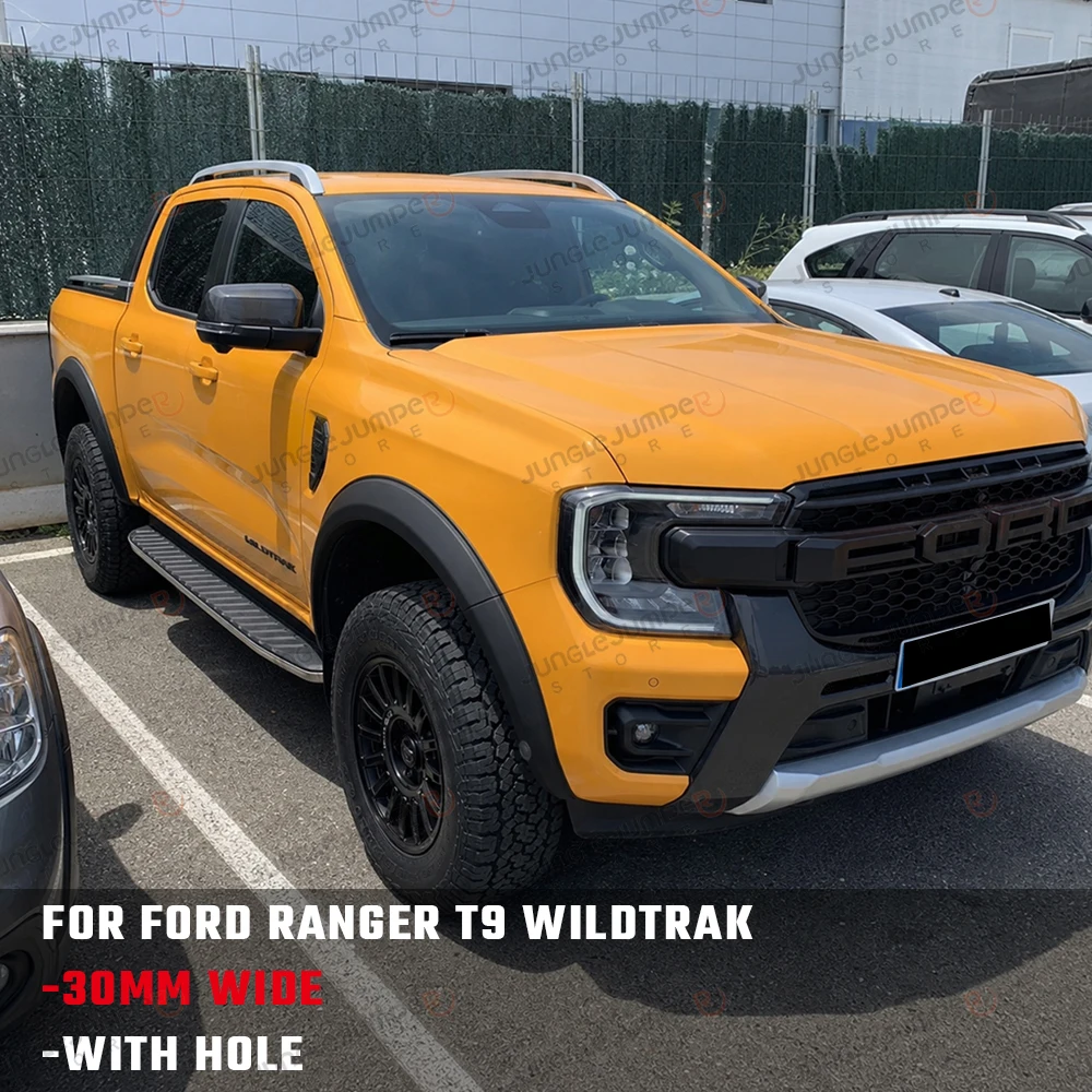 Fender Flares Wheel Arch For Ford Ranger Next Gen 2023 2024 2025 2026 Wildtrak with Parking Sensor Fender Flares Extend 6PCS SET