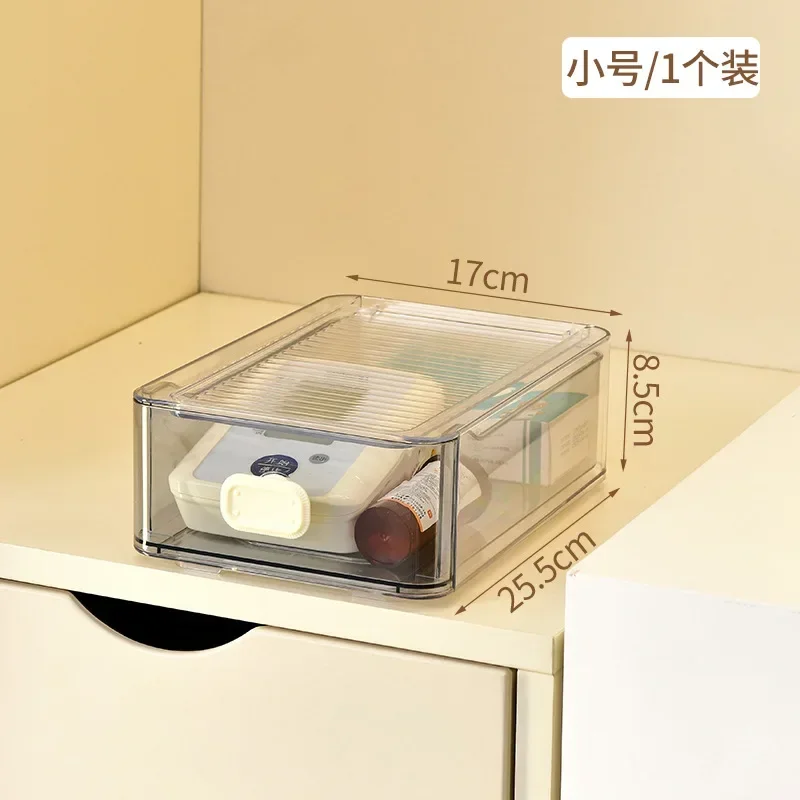 Stackable shelf transparent acrylic medicine cabinet for home use