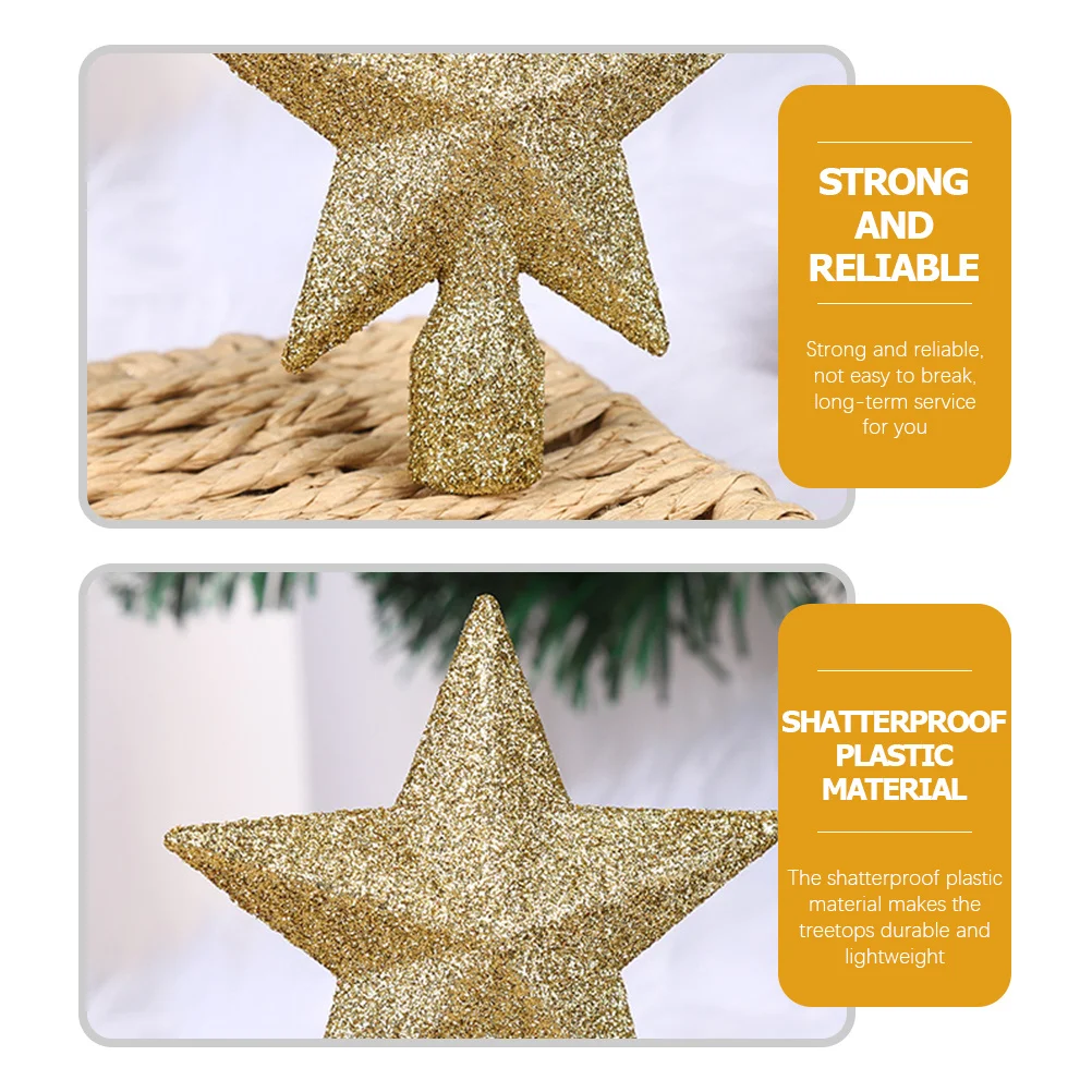 

10Pcs Christmas Star Ornament Tree Topper Vintage Home Decor Glitter Finish for Party Festival Ceiling Display